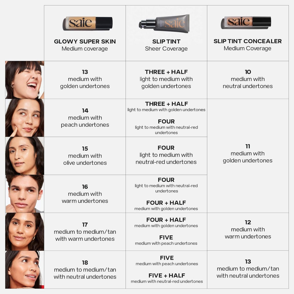 Saie Slip Tint shade four blends seamlessly on light to medium skin