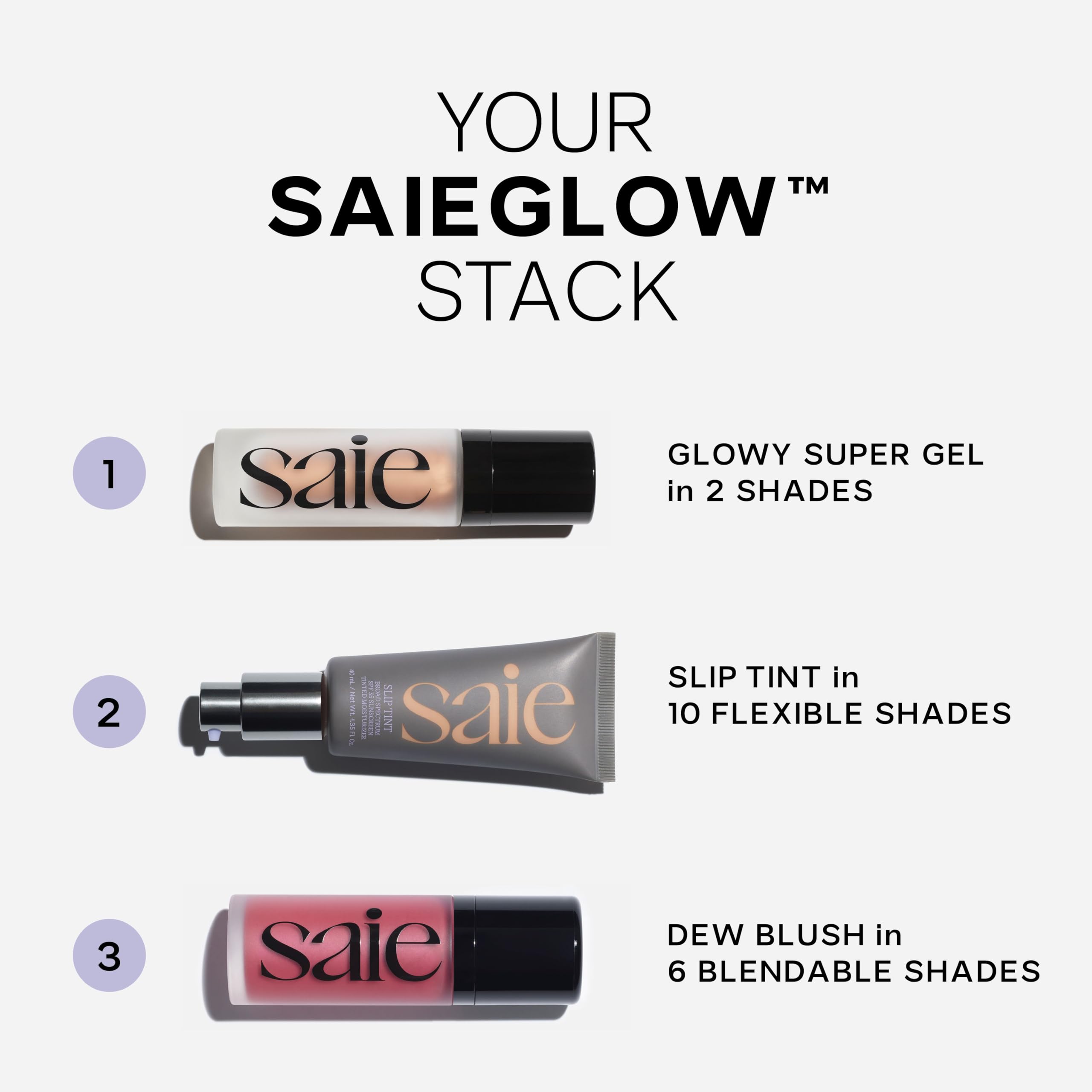 Saie Slip Tint texture on skin showcases hydrating hyaluronic acid.