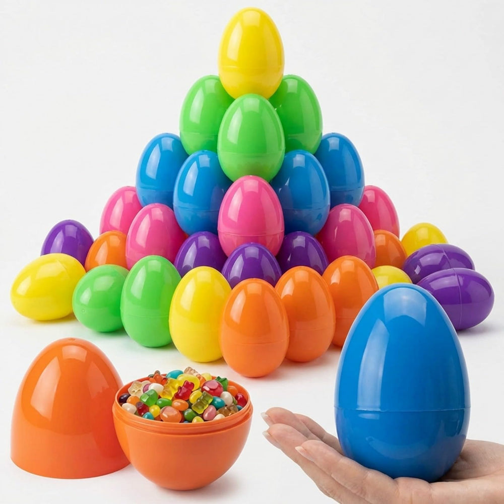 SAILYLENCEY 30-piece Easter eggs in six colors for vibrant hunts and décor.