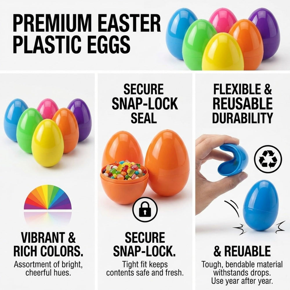 SAILYLENCEY durable plastic eggs withstand energetic hunts and reuse across Easters.