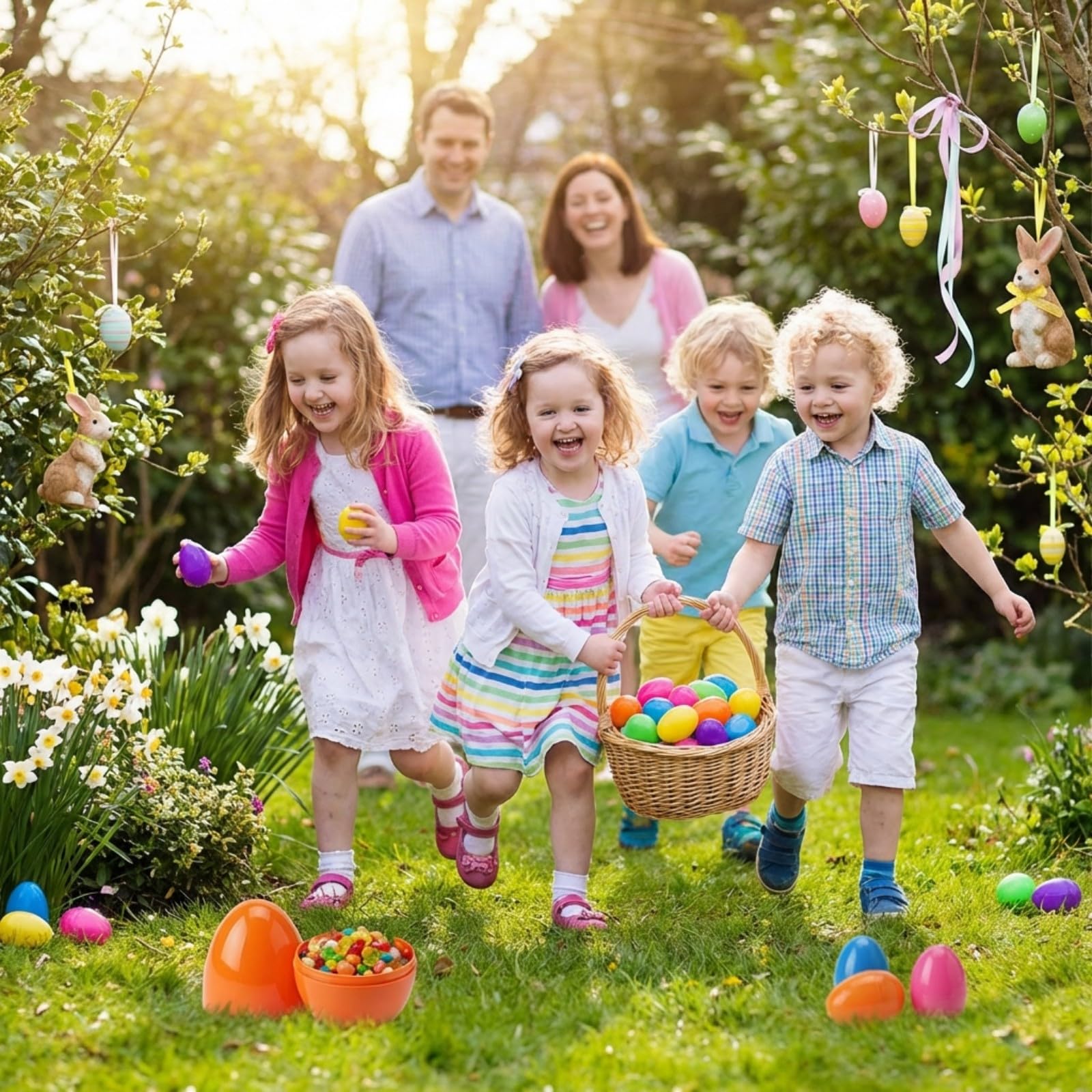 SAILYLENCEY 30-piece egg set ideal for baskets, hunts, and party favors.