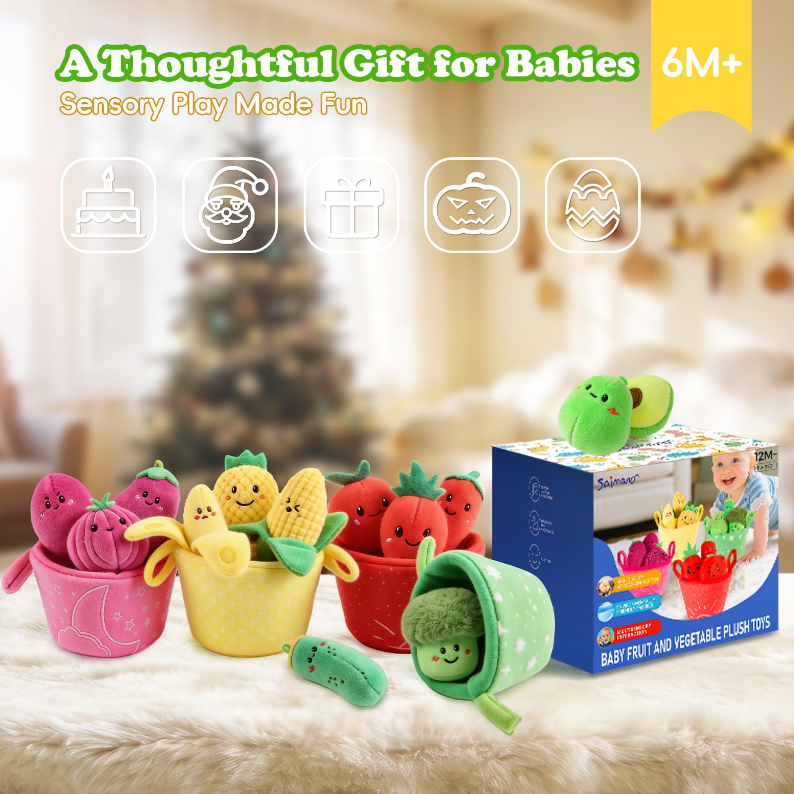 Bright SAIMAND fruits and vegetables designed for babies 6–12 months and beyond