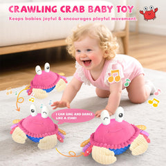 SAIMAND pink crab toy features a voice recorder for personalized play.