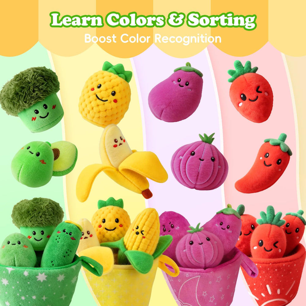 SAIMAND plush veggies offer varied textures for gentle exploration during playtime