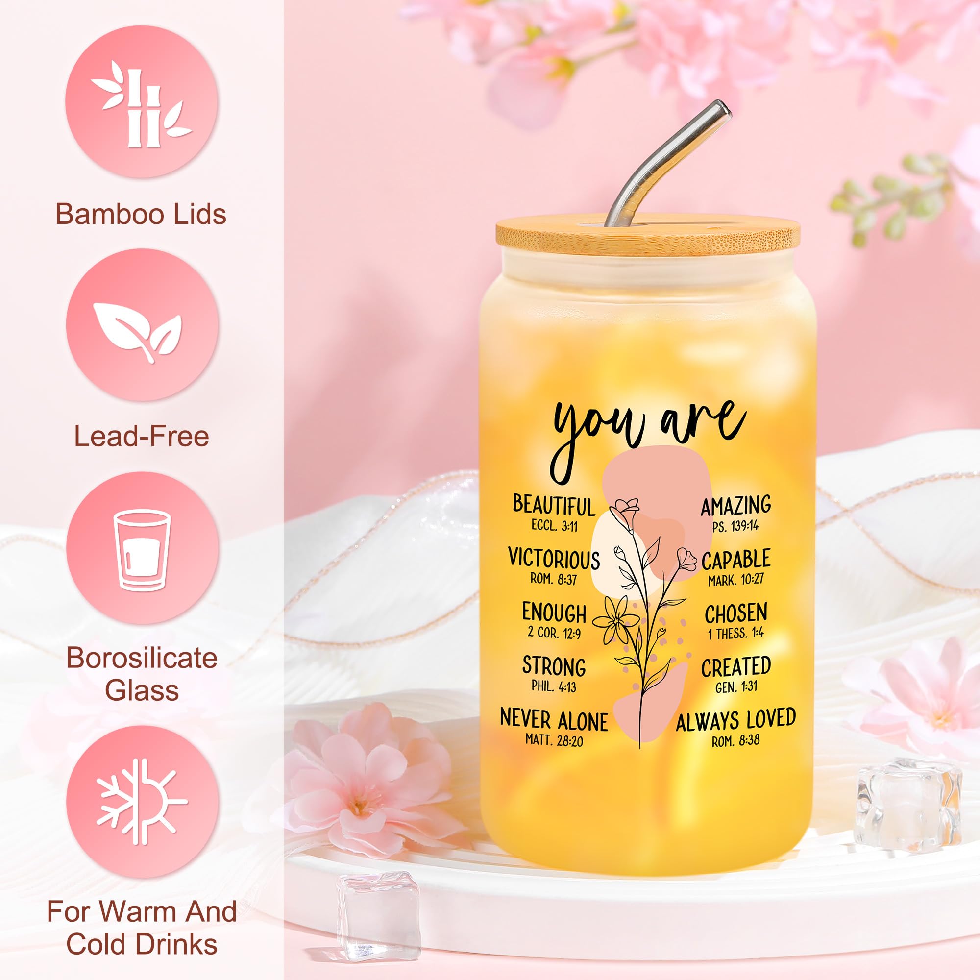 Saineron glass cup with proverbs, ideal for beverages and mindful moments.