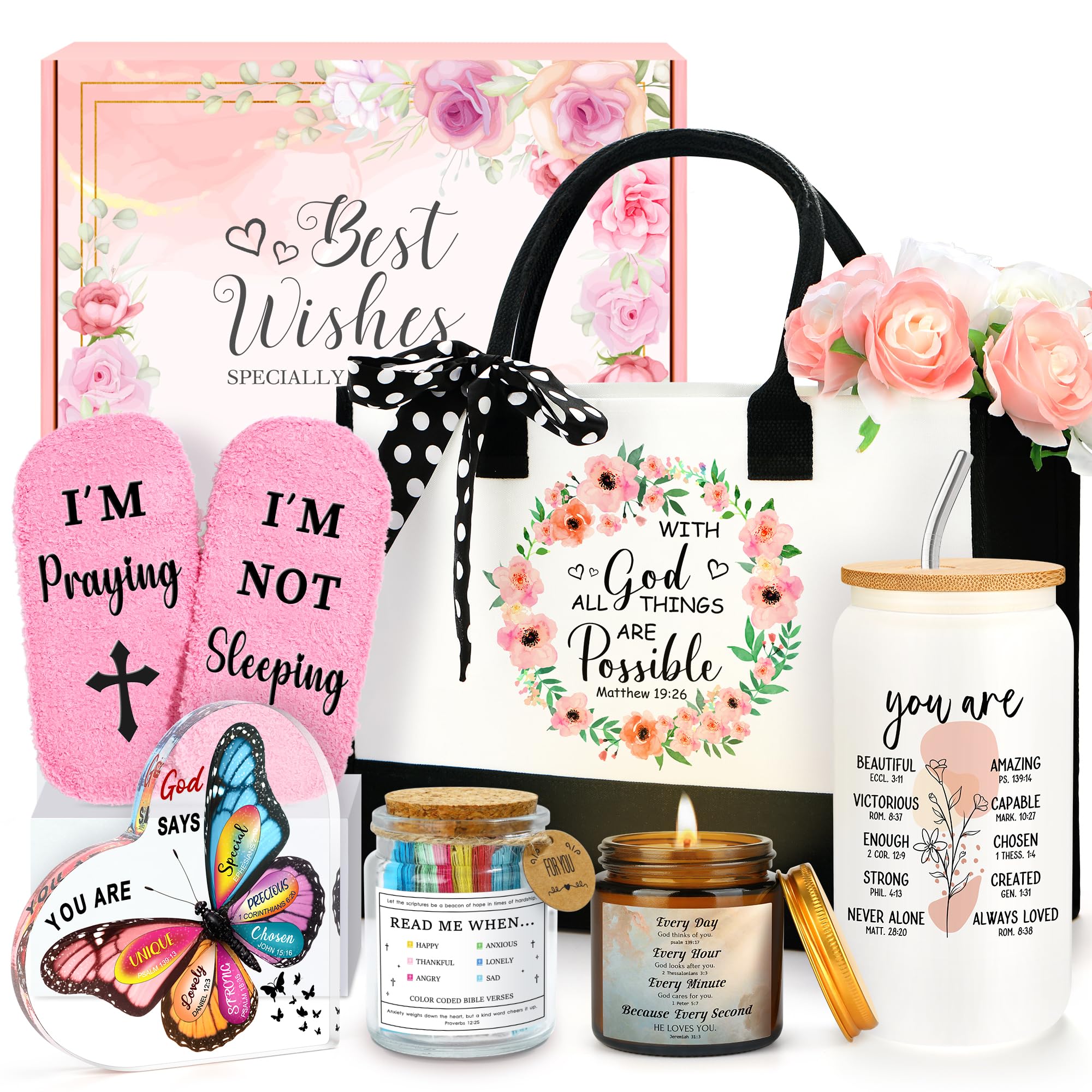 Saineron tote bag with Jesus design and uplifting verse for daily use.