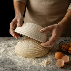 Saint Germain Bakery 10-inch round banneton supports medium to large loaves.
