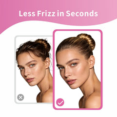 SAISZE Fly Away Stick on hair demonstrating instant frizz taming for sleek styles