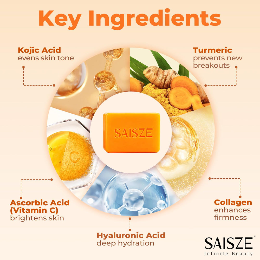 SAISZE Turmeric Soap foaming net usage with creamy, gentle lather