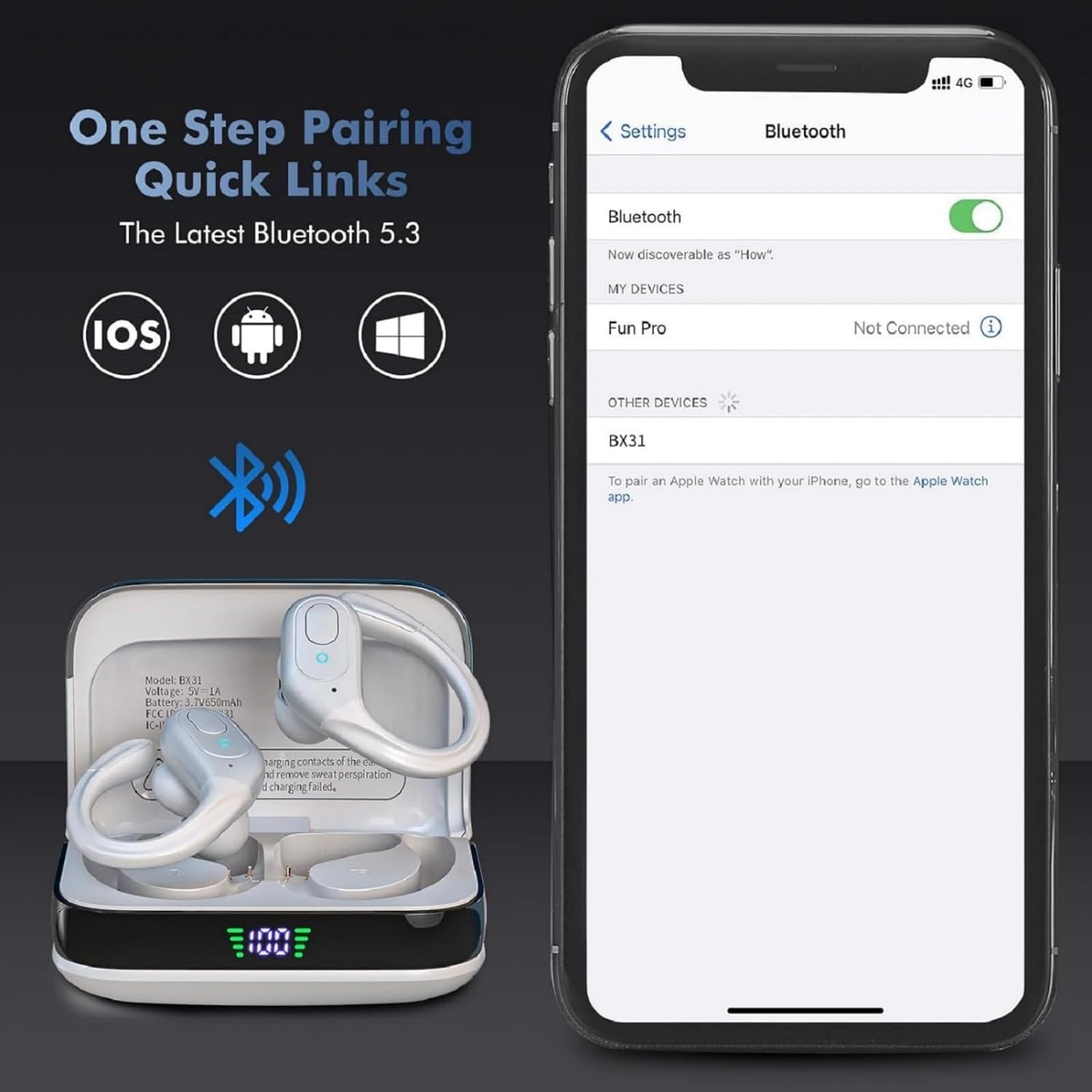 Sajawass provides 75 hours playback with the charging case for long sessions