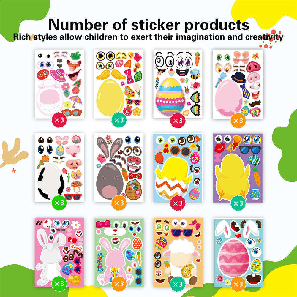 SAKAIPA Easter bunny stickers for fun gift making and notebooks.