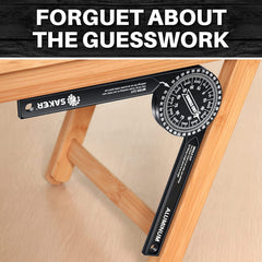 Saker Miter Saw Protractor with laser scales for direct angle reading on the saw.