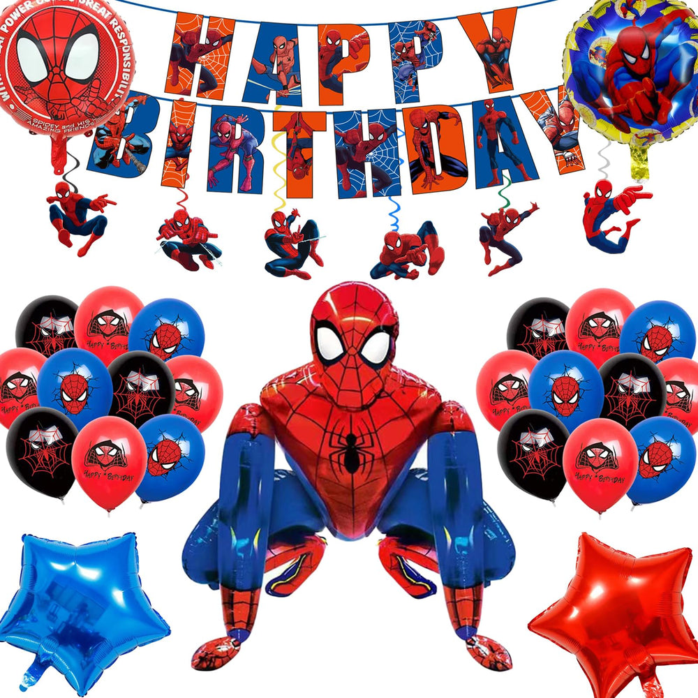 Saleix Cartoon Spidey banner brightens the birthday decor
