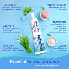 Salivea minty texture shown for gentle daily brushing