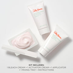 Sally Hansen Bleach Cream activator pack enables quick, even blends for hair-lightening results.