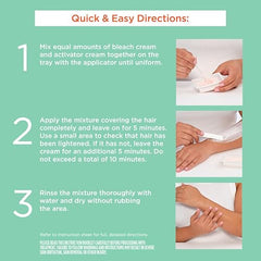 Sally Hansen Bleach Cream kit includes applicator, tray, and instructions for easy at-home use.