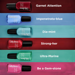 Sally Hansen Hard as Nails Made in Jade close-up shows glossy finish and protective shine.