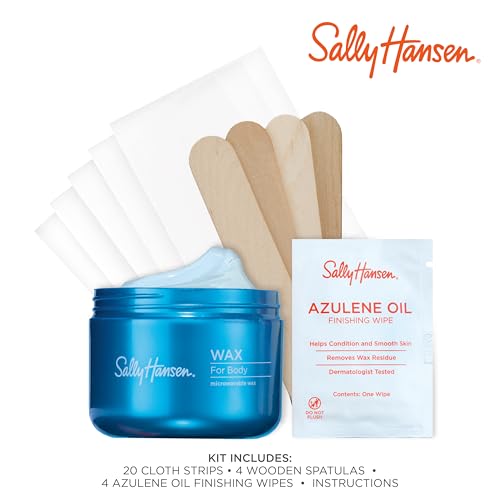 Sally Hansen wax strips included for efficient removal from legs, underarms, and bikini