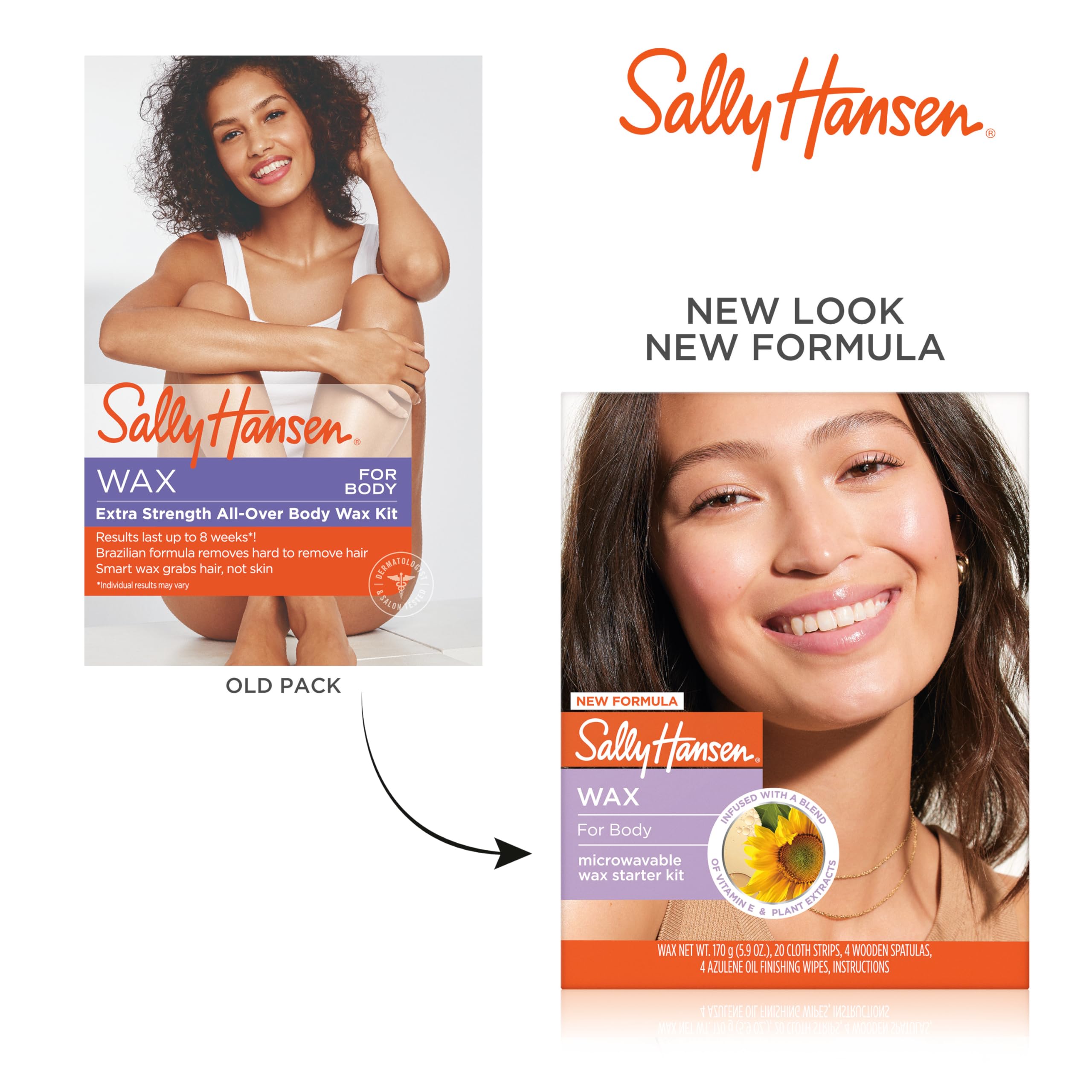 Sally Hansen packaging shows everything needed for home waxing