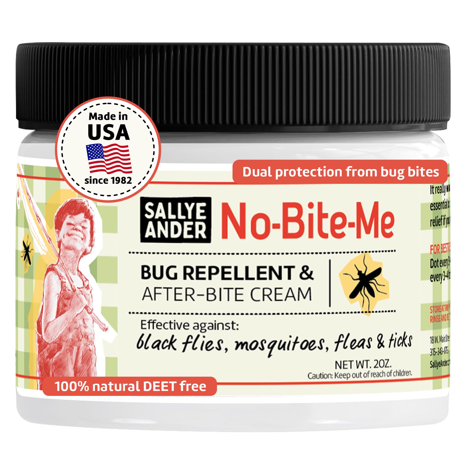 SALLYEANDER No Bite Me bottle front, compact 2oz size ideal for travel
