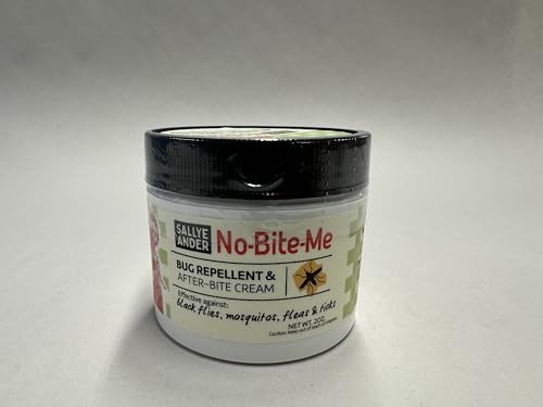 Close-up of SALLYEANDER No Bite Me lotion texture, a light, non-greasy cream