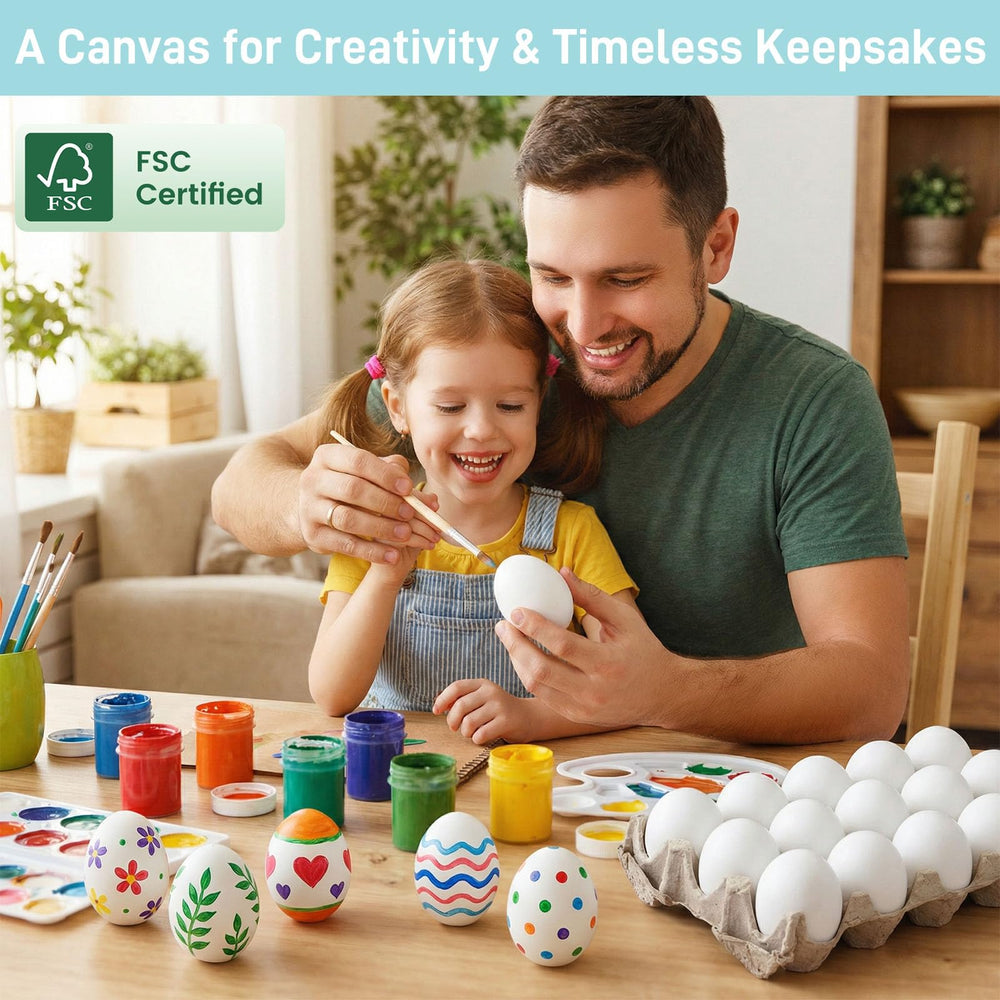 SallyFashion sanded wooden eggs offer a smooth touch for little hands