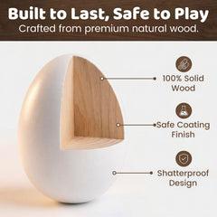 SallyFashion solid wood eggs withstand windy Easter games and activities.