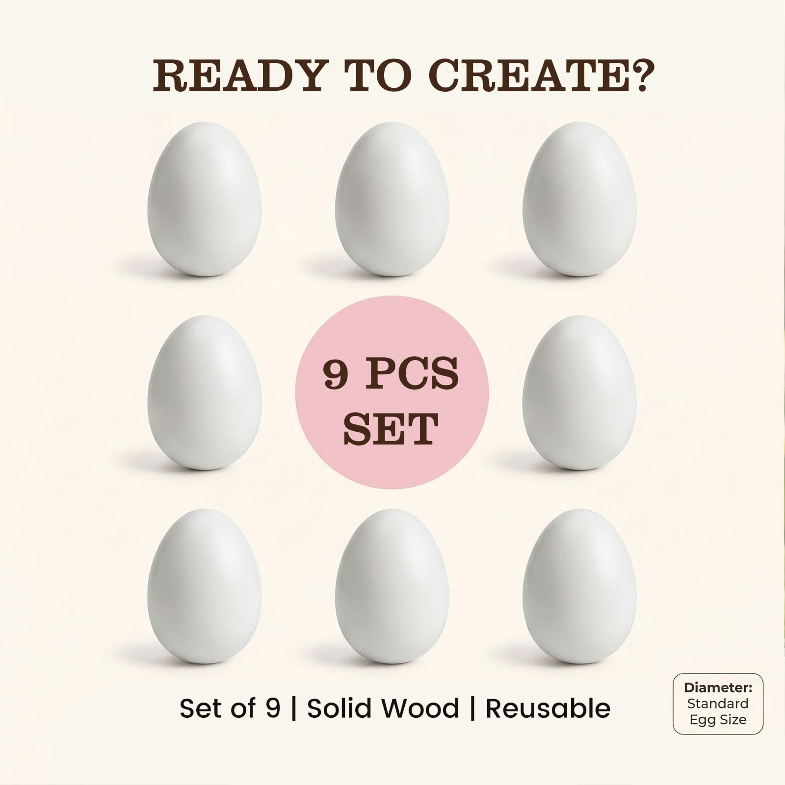 SallyFashion wooden eggs on a tray ready for painting and crafts