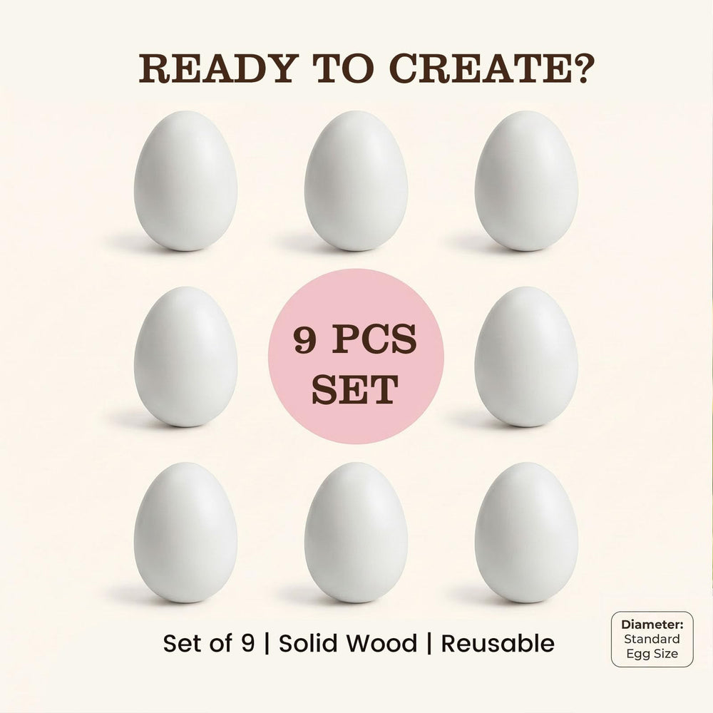 SallyFashion wooden eggs on a tray ready for painting and crafts