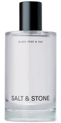 Salt & Stone Black Rose & Oud bottle front showing refined fragrance appeal