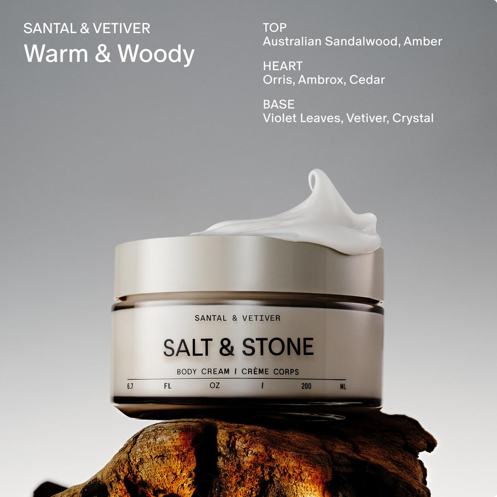 Salt & Stone Body Cream with seaweed extracts helps maintain moisture.