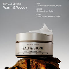 Salt & Stone Body Cream with seaweed extracts helps maintain moisture.