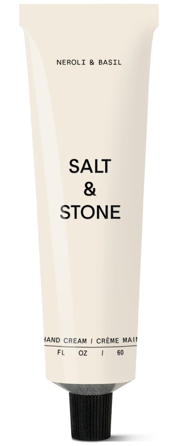 Salt and Stone Neroli Basil hand cream tube for quick hydration and nourishment.