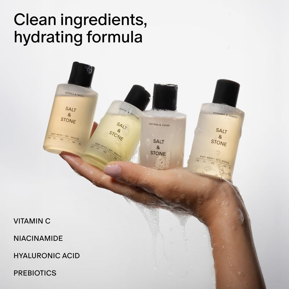 Salt & Stone Mini discovery set showcases travel-friendly cleansing in compact bottles