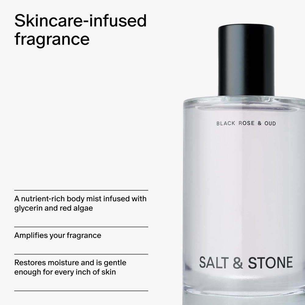 Unisex Salt & Stone fragrance packaging emphasizing versatility