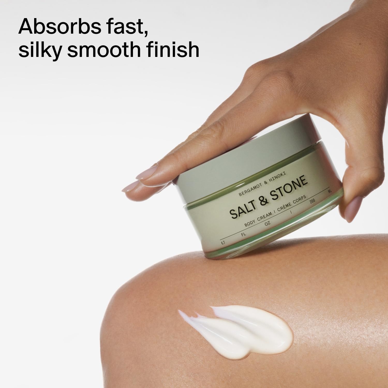Pump dispenser of Salt & Stone Body Cream enables clean daily use.