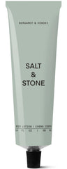 Salt & Stone body lotion bottle; fast-absorbing hydration for daily skin care.