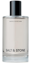Salt & Stone Body Mist bottle reveals Santal & Vetiver aroma for skin, hair, and clothes