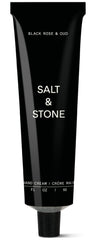 Salt & Stone hand cream bottle with Black Rose and Oud fragrance for daily care.