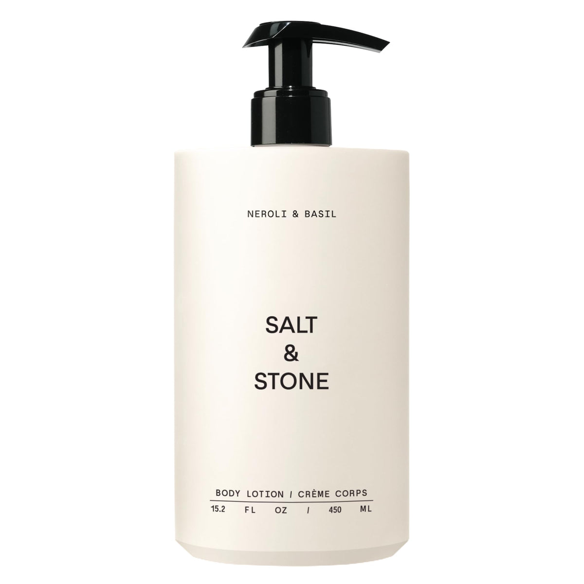 Salt & Stone Neroli & Basil bottle showcasing daily hydration for all skin types