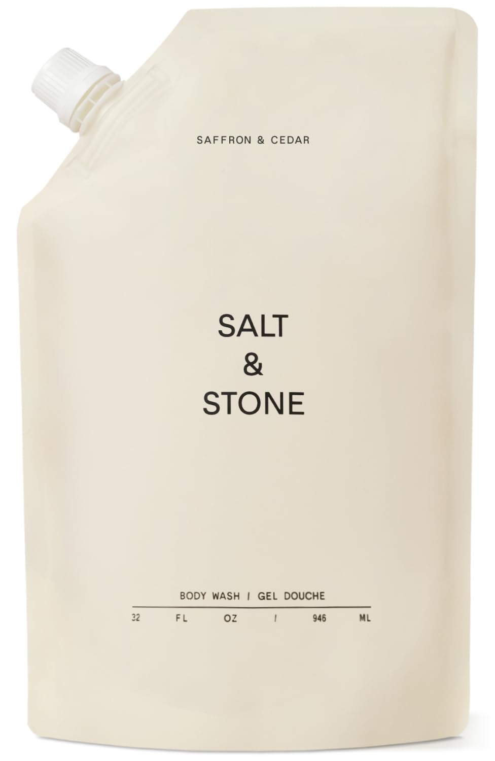 Salt & Stone saffron-cedar bottle pour for a refreshing cleanse
