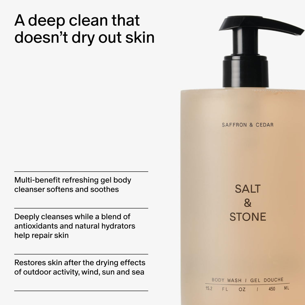 Salt & Stone saffron-cedar fragrance scent evokes coastal mood