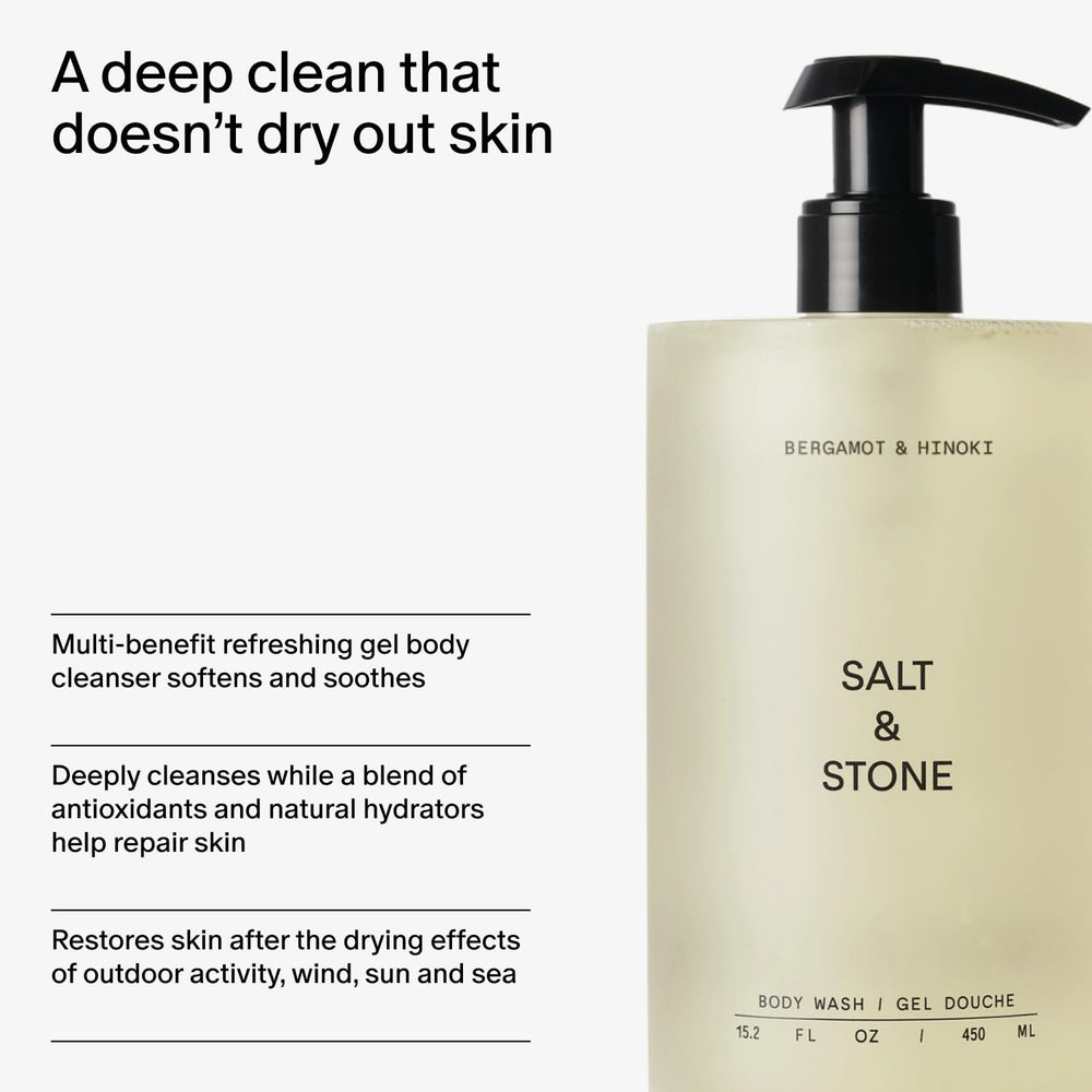 Salt & Stone vegan cruelty-free badge signals clean, ethical formulation.