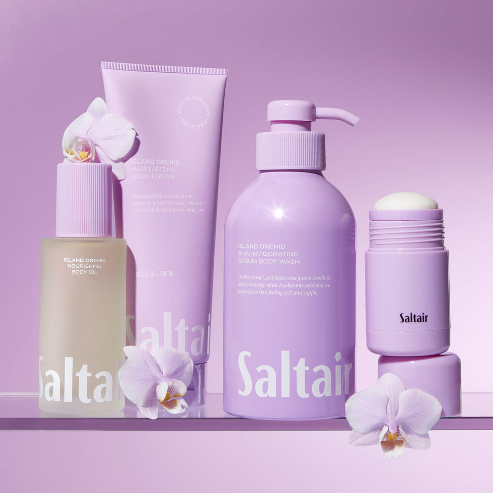 Saltair 17oz bottle with convenient pump for everyday use.