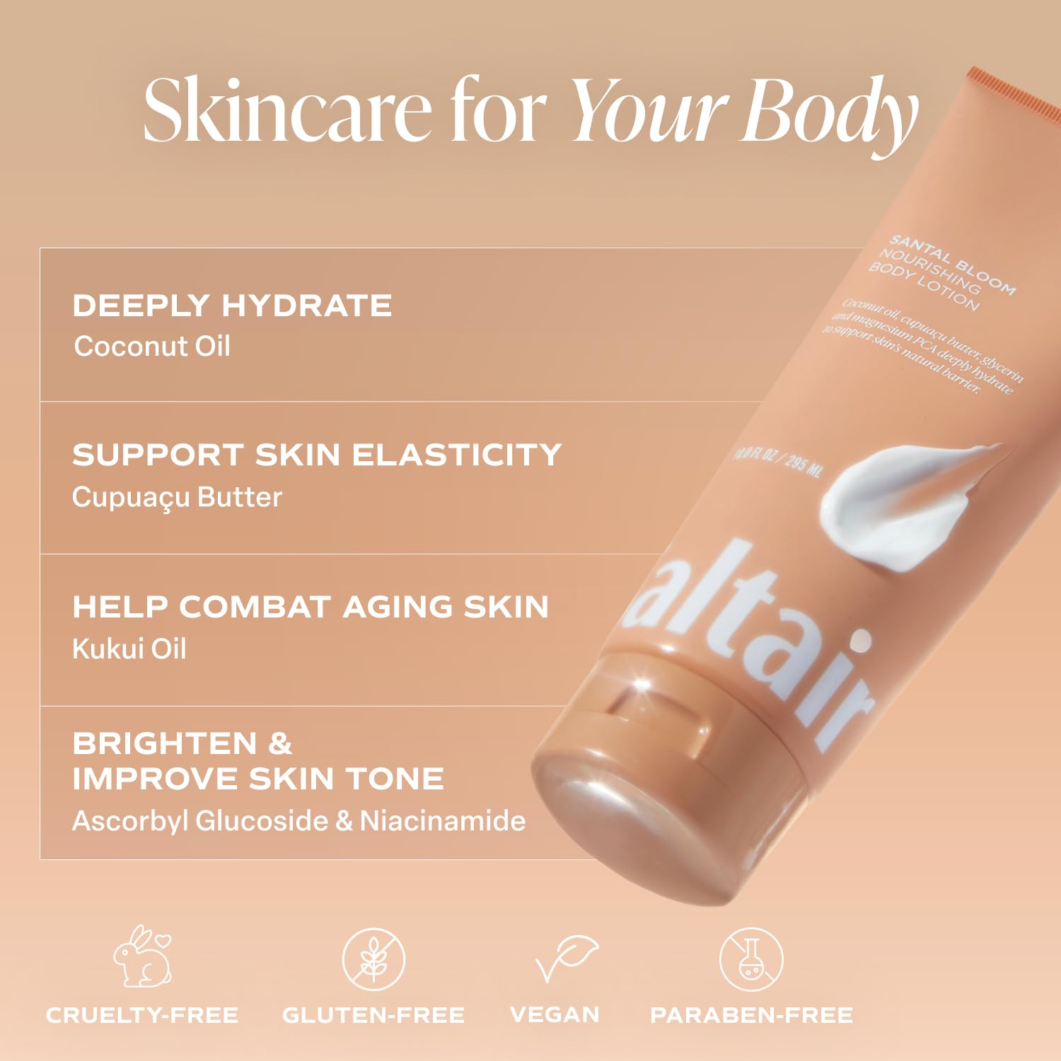 Saltair lotion with coconut oil nourishment shown in a product-focused shot.