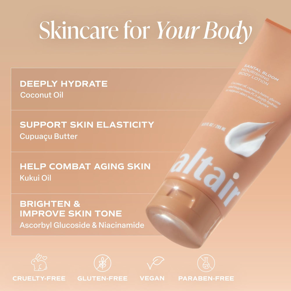 Saltair lotion with coconut oil nourishment shown in a product-focused shot.