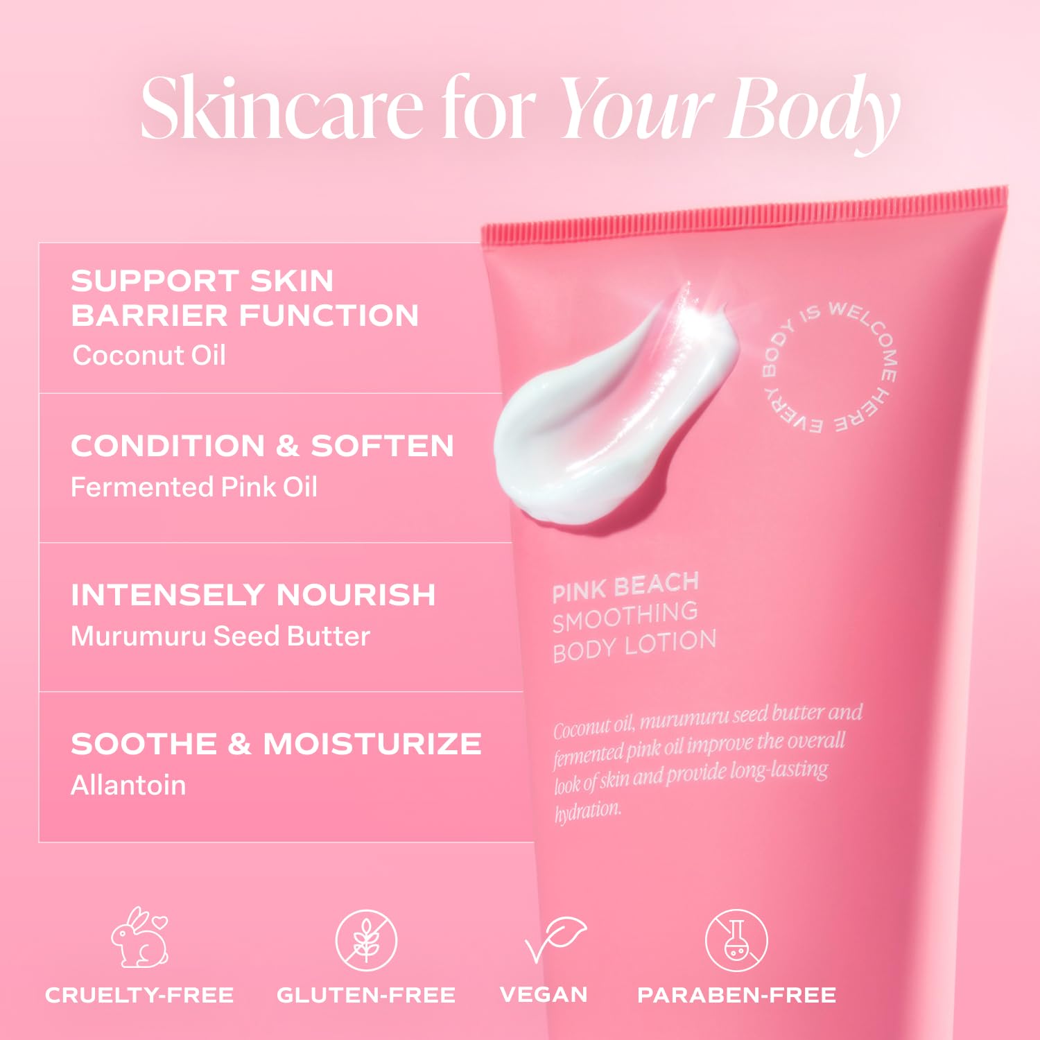Saltair body lotion creamy texture demonstrates luxurious, non-greasy finish after application.