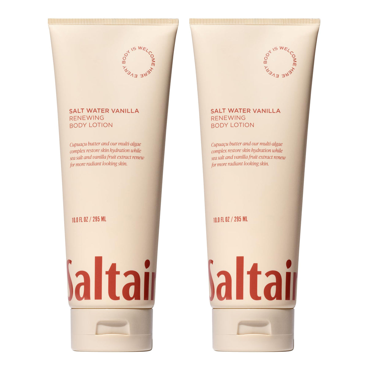 Saltair Body Lotion two-pack tubes with a rich texture for long-lasting hydration.