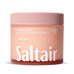 Saltair Coral Coast Body Butter jar showing rich texture for long-lasting moisture