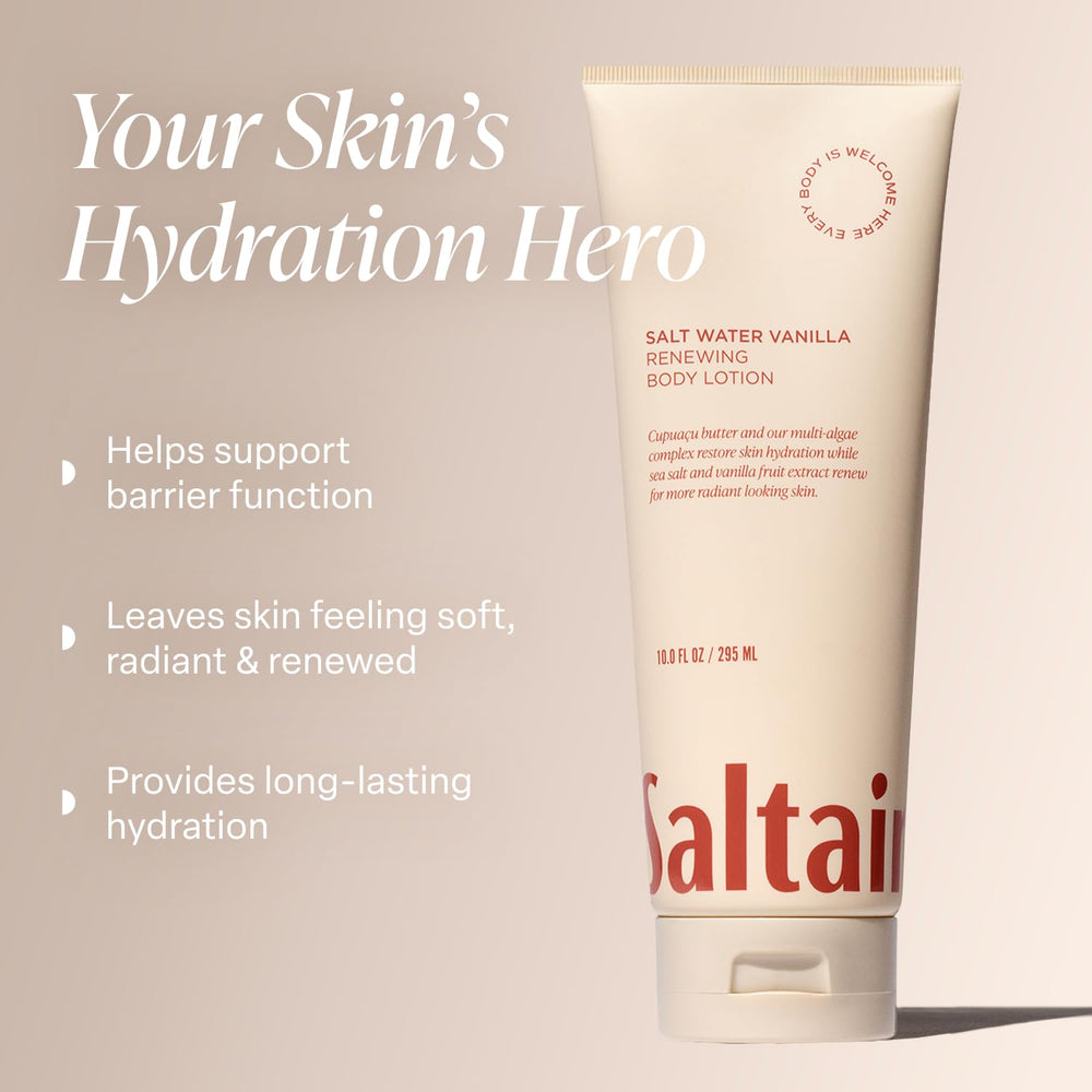 Close-up of Saltair creamy texture for fast-absorbing moisturization.